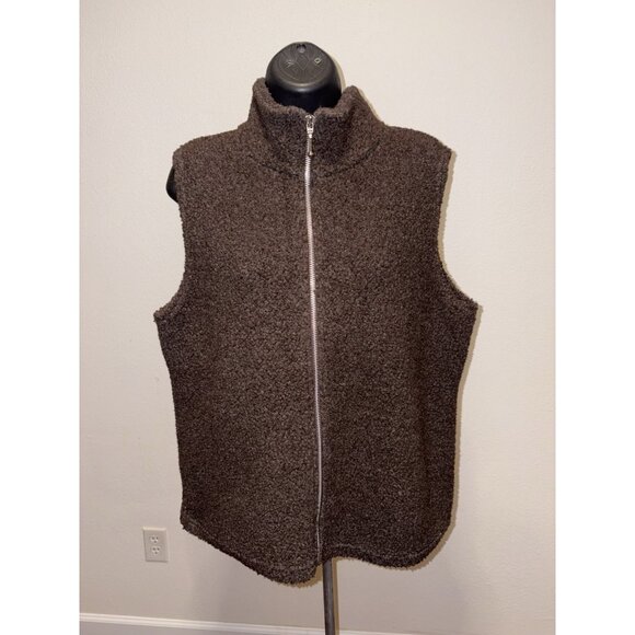 Phd Paul Harris Design, Brown Teddy Bear Vest, Women Medium front zip - Picture 1 of 7
